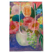 Extravagante florale Geschenktasche Mittlere Geschenktüte (Rückseite)