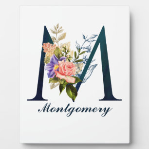 Extravagante florale Monogramm Fotoplatte