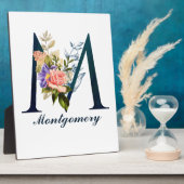 Extravagante florale Monogramm Fotoplatte (Seite)