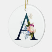Extravagante florale Monogramm Letter A Keramik Ornament (Links)