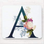 Extravagante florale Monogramm Letter A Mousepad (Vorne)