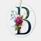 Extravagante florale Monogramm Letter B Keramik Ornament (Links)