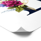 Extravagante florale Monogramm Letter B Poster (Ecke)