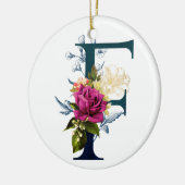 Extravagante florale Monogramm Letter F Keramik Ornament (Links)