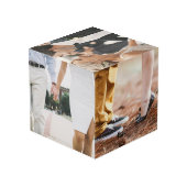 Extravagante florale Monogramm Letter G Wedding Fo Würfel (Rückseite Schrägansicht)