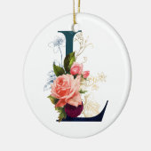 Extravagante florale Monogramm Letter L Keramik Ornament (Links)