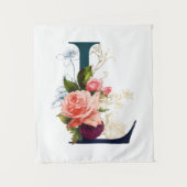 Extravagante florale Monogramm Letter L Wandteppich (Vorderseite)