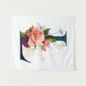 Extravagante florale Monogramm Letter L Wandteppich (Vorderseite (Horizontal))