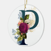 Extravagante florale Monogramm Letter P Keramik Ornament (Links)