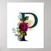 Extravagante florale Monogramm Letter P Poster (Vorne)