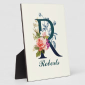 Extravagante florale Monogramm Letter R Fotoplatte (Seite)