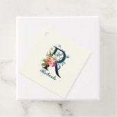 Extravagante florale Monogramm Letter R Geschenkanhänger (Beispiel)