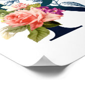 Extravagante florale Monogramm Letter R Poster (Ecke)