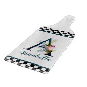 Extravagante florale Monogrammkarte A des Prüfbret Schneidebrett (Ecke)