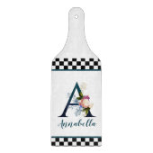 Extravagante florale Monogrammkarte A des Prüfbret Schneidebrett (Vorderseite)