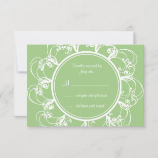 Extravagante florale UAWG (grün) RSVP Karte