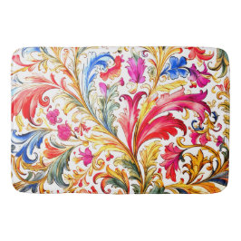 Extravagante florentinische Design Wasserfarben-Bl Badematte