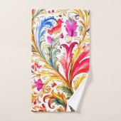 Extravagante florentinische Design Wasserfarben-Bl Badhandtuch Set (Handtuch)