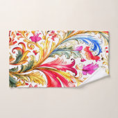 Extravagante florentinische Design Wasserfarben-Bl Badhandtuch Set (Handtuch)