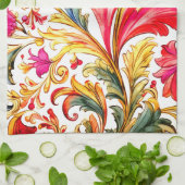 Extravagante florentinische Design Wasserfarben-Bl Geschirrtuch (Gefaltet)