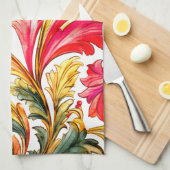 Extravagante florentinische Design Wasserfarben-Bl Geschirrtuch (Viertel Falte)