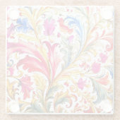 Extravagante florentinische Design Wasserfarben-Bl Glasuntersetzer (Rückseite)