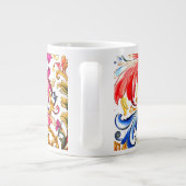 Extravagante florentinische Design Wasserfarben-Bl Jumbo-Tasse (Rückseite)