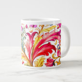 Extravagante florentinische Design Wasserfarben-Bl Jumbo-Tasse (Vorderseite Rechts)