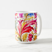 Extravagante florentinische Design Wasserfarben-Bl Kaffeetasse (VorderseiteRechts)
