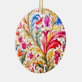 Extravagante florentinische Design Wasserfarben-Bl Keramik Ornament (Rechts)