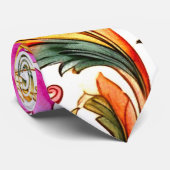 Extravagante florentinische Design Wasserfarben-Bl Krawatte (Gerollt)