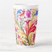 Extravagante florentinische Design Wasserfarben-Bl Milchtasse (Vorderseite)