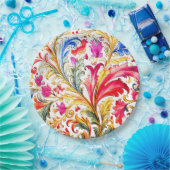 Extravagante florentinische Design Wasserfarben-Bl Pappteller (Party)