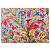 Extravagante florentinische Design Wasserfarben-Bl Schneidebrett (Vorderseite)