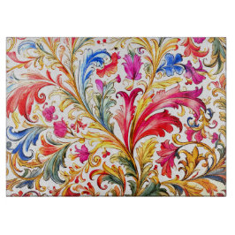 Extravagante florentinische Design Wasserfarben-Bl Schneidebrett