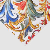 Extravagante florentinische Design Wasserfarben-Bl Seidenpapier (Detail)