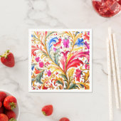 Extravagante florentinische Design Wasserfarben-Bl Serviette (Beispiel)