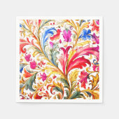 Extravagante florentinische Design Wasserfarben-Bl Serviette (Vorderseite)