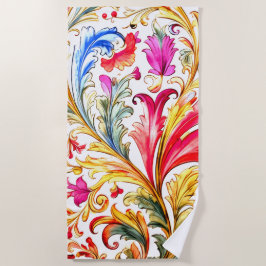 Extravagante florentinische Design Wasserfarben-Bl Strandtuch