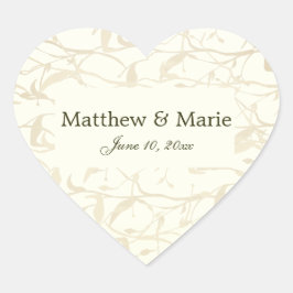 Extravagante Foliage Herz-Aufkleber