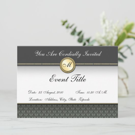 Extravagante formale Einladung (Stehend Vorderseite)