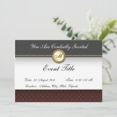 Extravagante formale Einladung für ein Monogramm (Stehend Vorderseite)