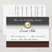 Extravagante formale Einladung für ein Monogramm (Vorne/Hinten)