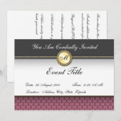 Extravagante formale Einladung für ein Monogramm (Vorne/Hinten)