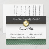 Extravagante formale Einladung für ein Monogramm (Vorne/Hinten)