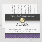 Extravagante formale Einladung für ein Monogramm (Vorne/Hinten)