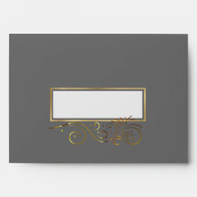 Extravagante formale Graue und goldene Einladung