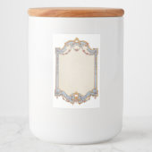 Extravagante Französisch Vintage Frame Blue Gold S Lebensmitteletikett (Vorderseite)