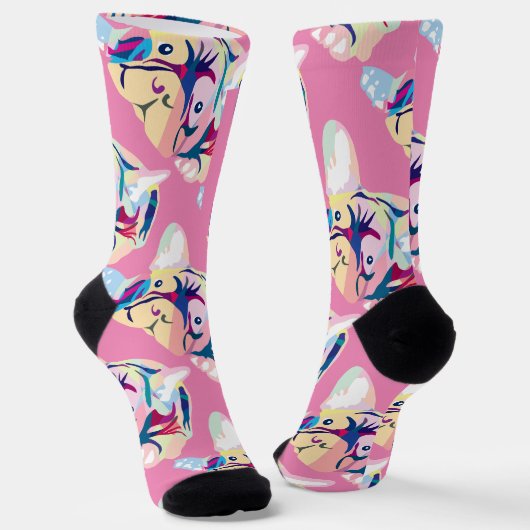 Extravagante französische Bulldogs Socken (Gewinkelt)