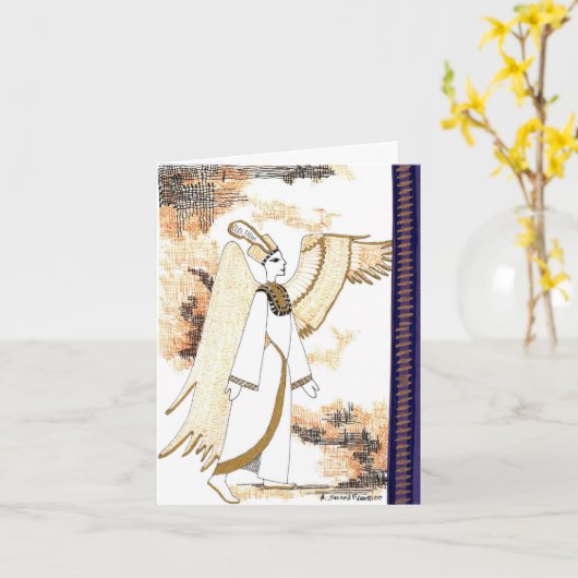 Extravagante Frauen - Ägyptische Göttin gedruckt Karte (Gelbe Blume)